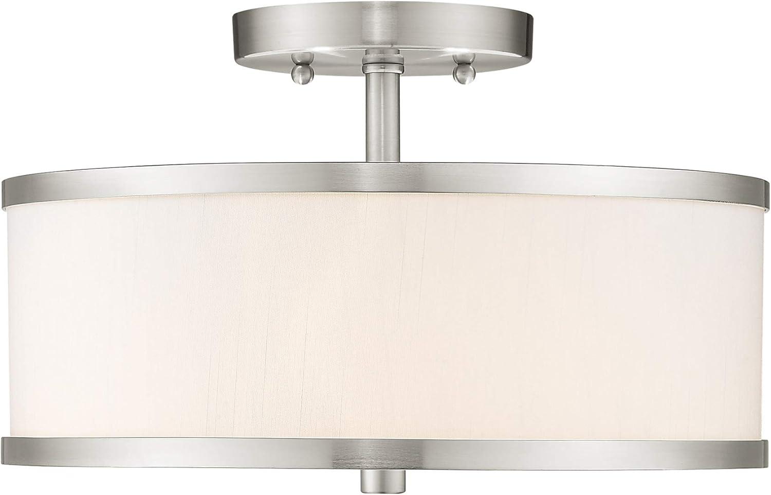 Livex Lighting Park Ridge 2 - Light Semi-Flush Mount in  Brushed Nickel