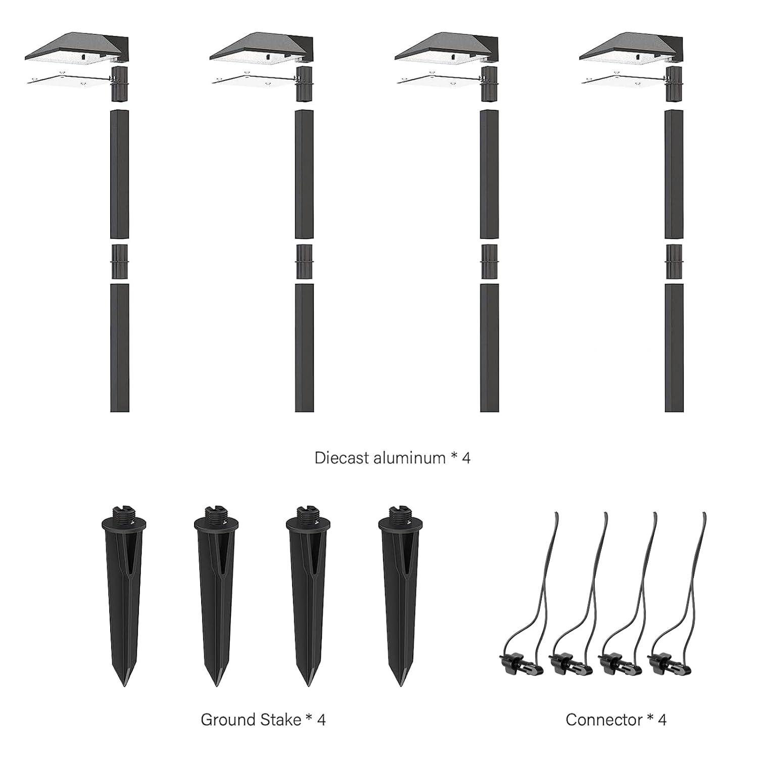 LED Pathway Lights Low Voltage Path Lights 0.6W Outdoor Landscape Lighting 4 Pack 22 Lumen Landscape Path Lights 3100K for Lawn Patio Yard Walkway Driveway Pathway Garden