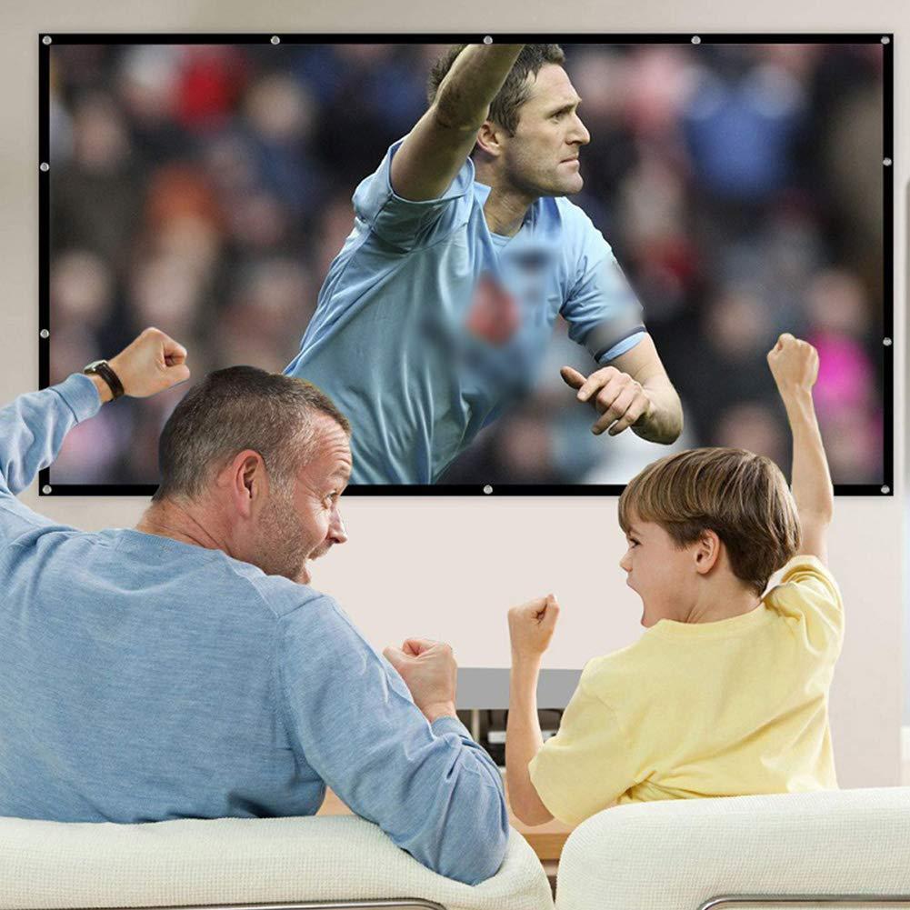 Projector Screen, White Projector Screen, 16:9 No Crease Home Theater Foldable Projection Screen 60"|72"|84"|100"|120"|150"