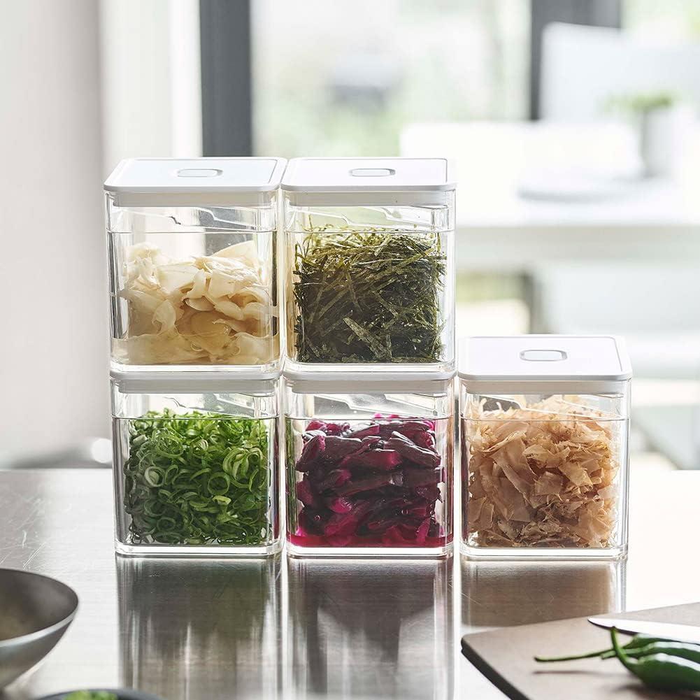 Tower Yamazaki Home Airtight Food Storage Container With Lid Square Spice Or Vegetable Holder