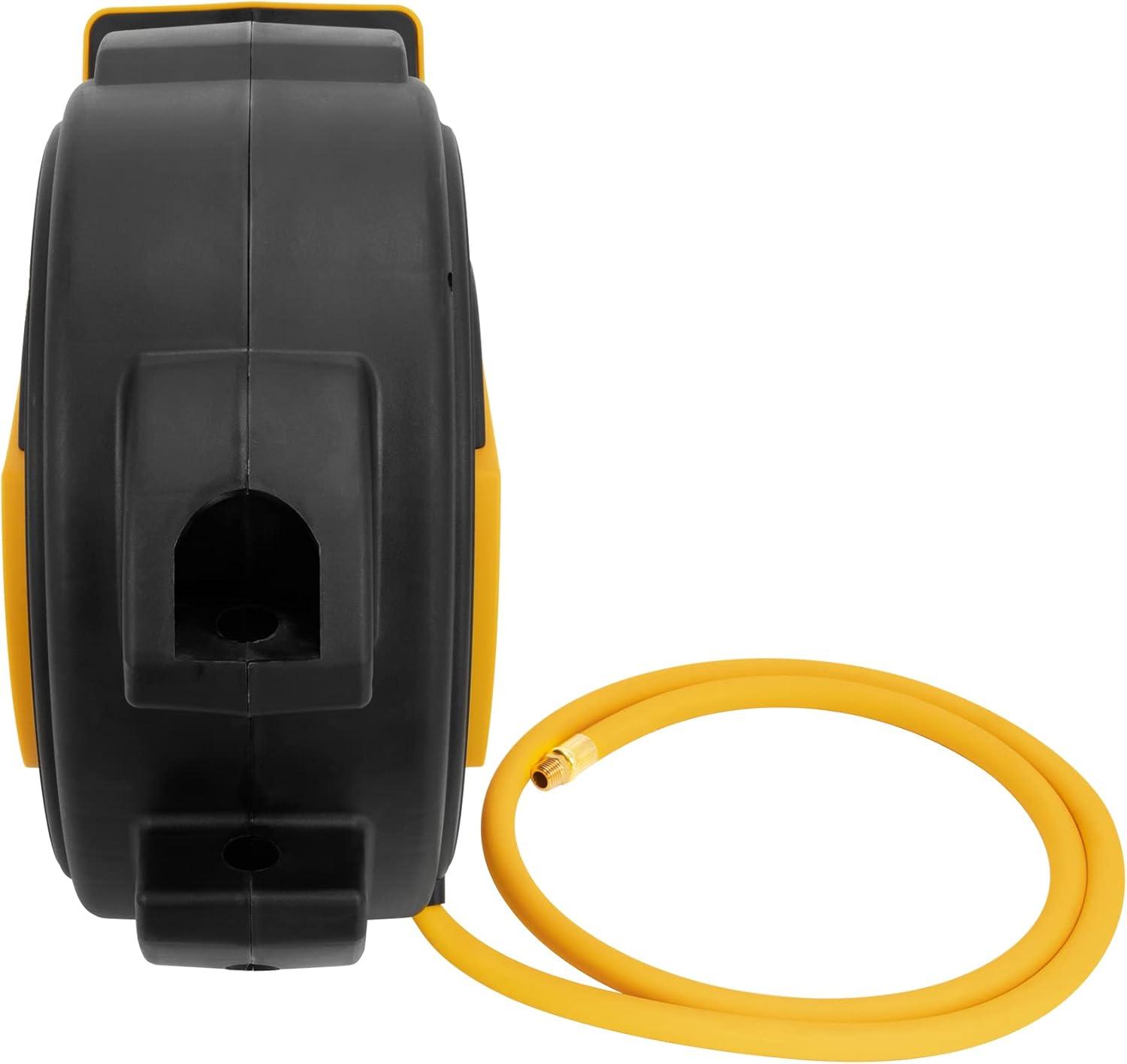 DEWALT 3/8" x 50' Black and Yellow Enclosed Hose Reel