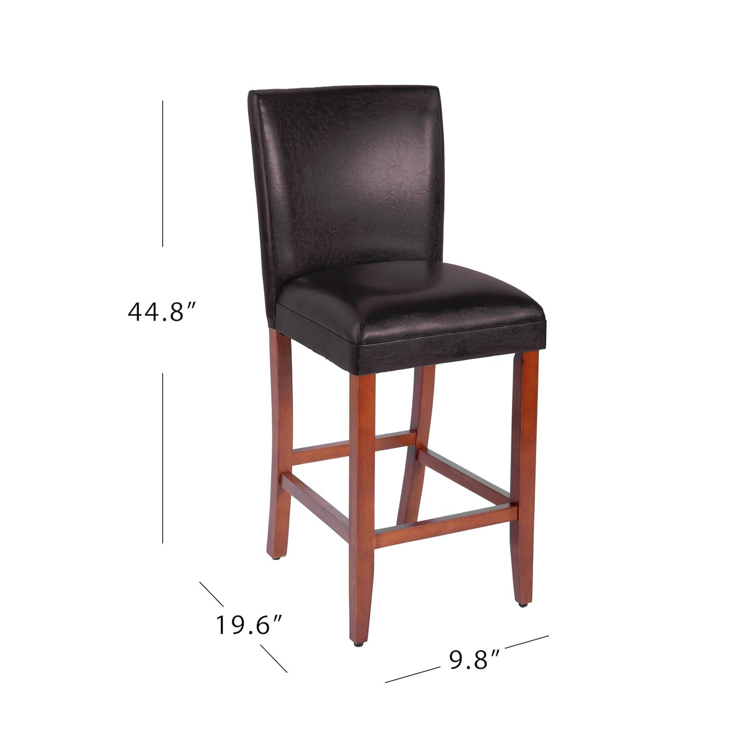 HomePop 29" Faux Leather Barstool, Multiple Colors