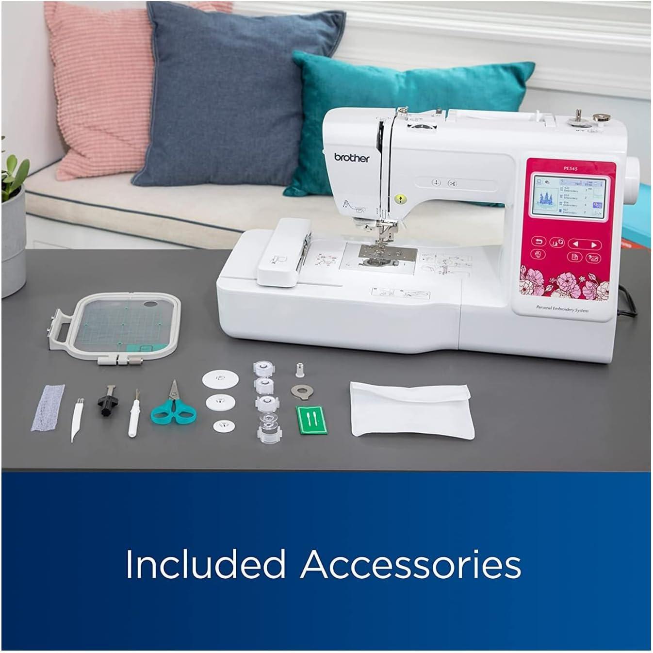 Brother Elite PE545 3.7-Inch Touch Display Embroidery Machine with Sewing Bundle
