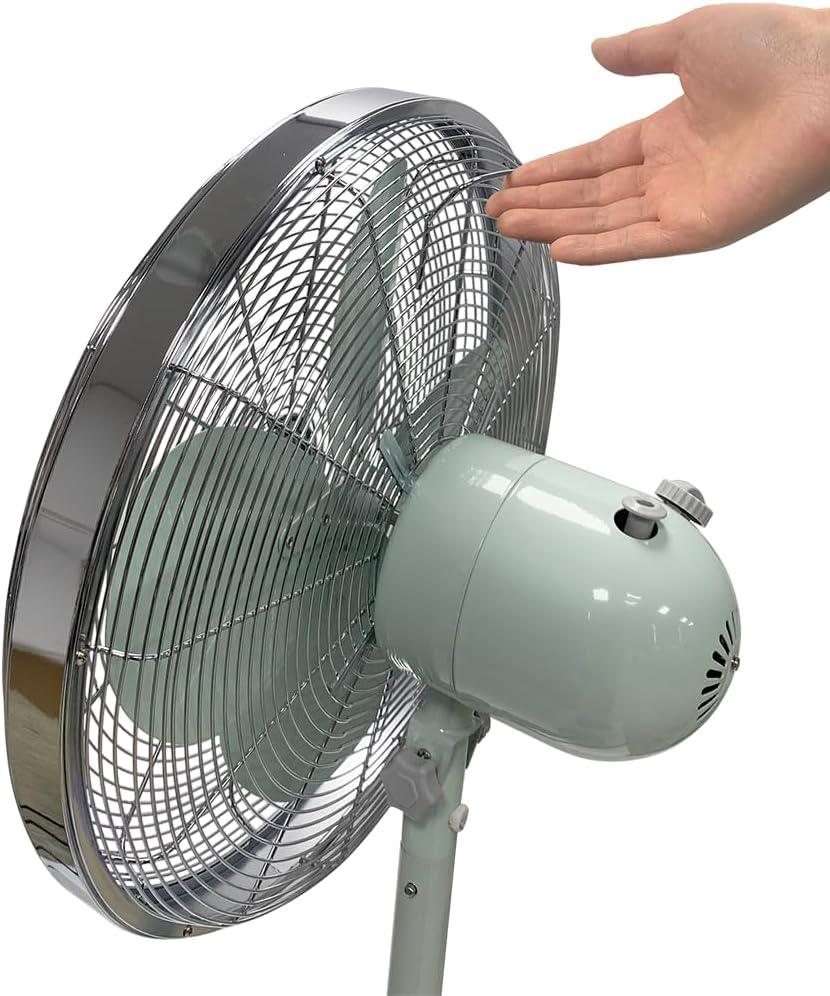 Good Housekeeping All-Metal 3-Speed 16" Oscillating Conference Room Pedestal Fan with Telescopic Height Adjustment (Multiple Finishes Available)