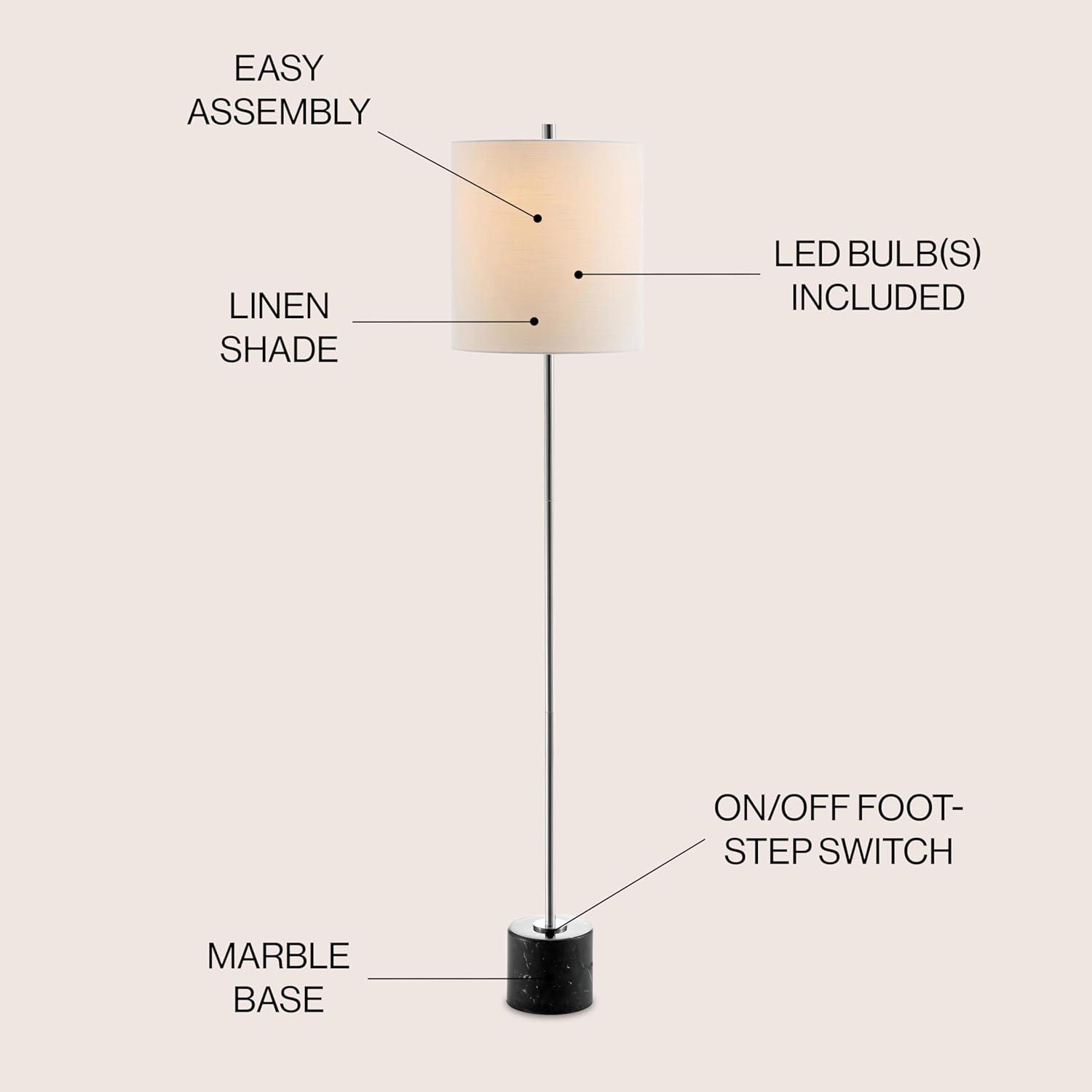 JONATHAN Y Levitt Marble/Metal LED Floor Lamp