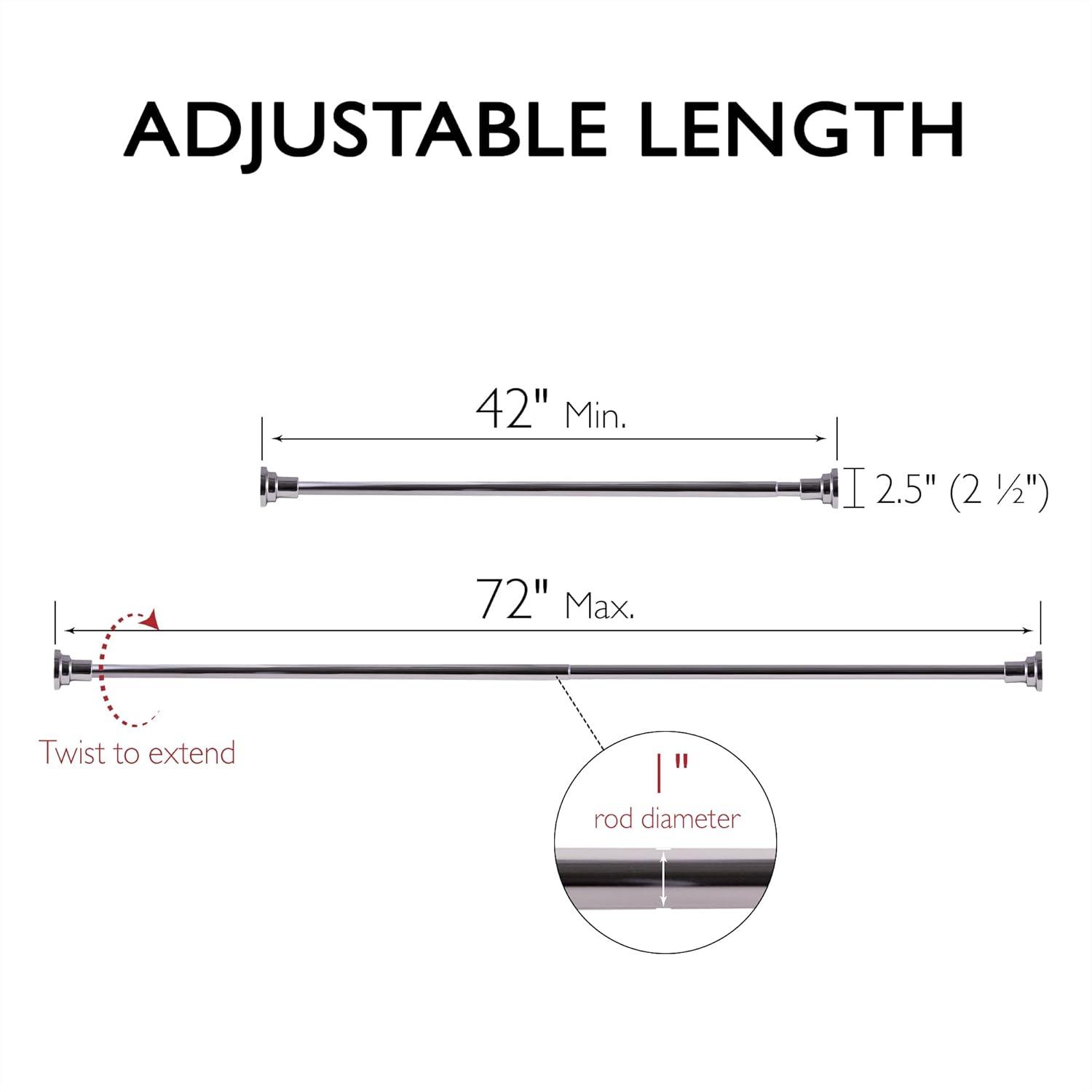 Design House Classic Adjustable Straight Tension Shower Curtain Rod for Bathroom