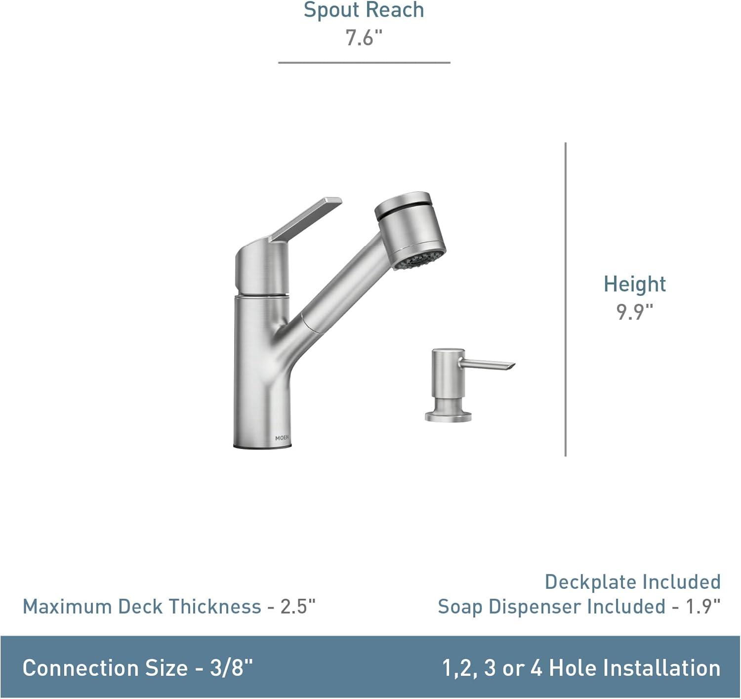 Stainless Steel Single-Handle Pull-Out Sprayer Kitchen Faucet