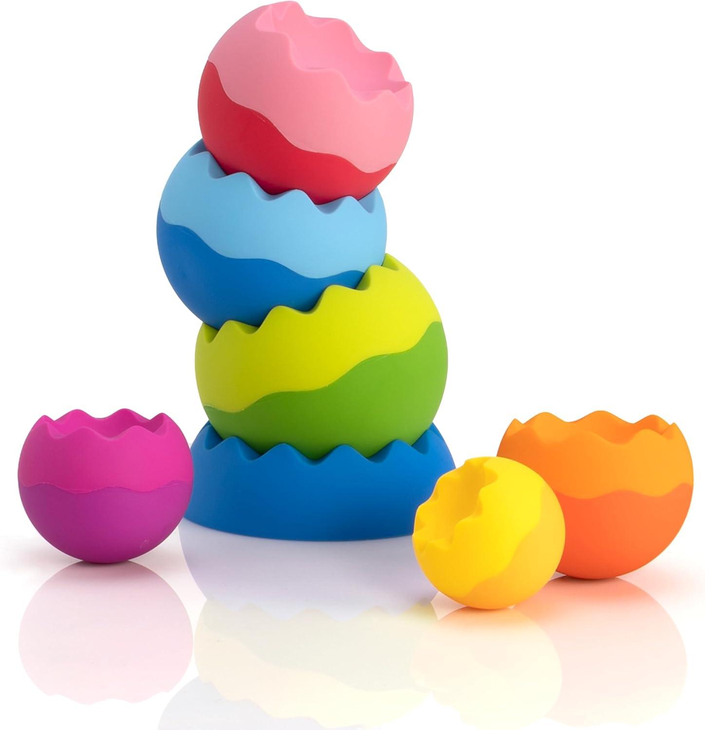 Multicolor ABS Plastic Stacking Spheres for Toddlers