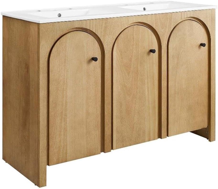 Appia 48" Oak White Double Sink Bathroom Vanity