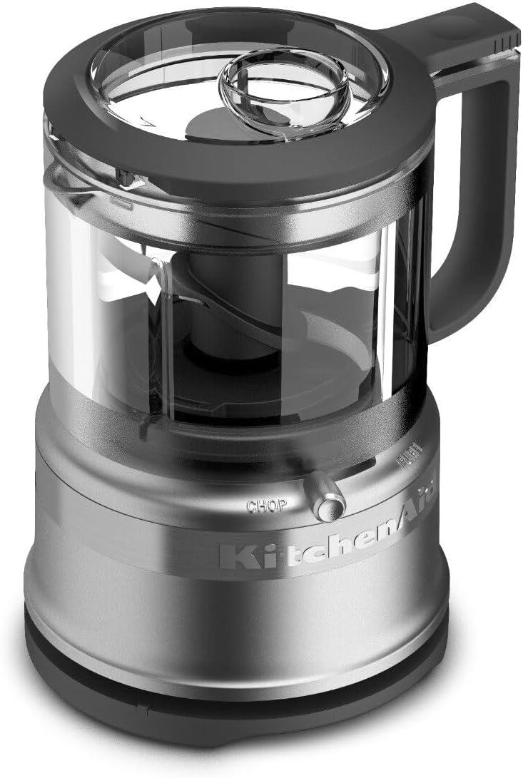 KitchenAid 3.5 Cup Mini Food Processor - KFC3516 - Light Silver: 2-Speed Chopper with Stainless Steel Blades, Dishwasher-Safe