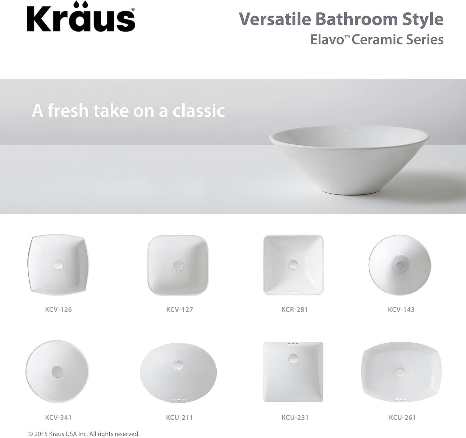 KRAUS Elavo™ Thin Ceramics Vessel Bathroom Sink