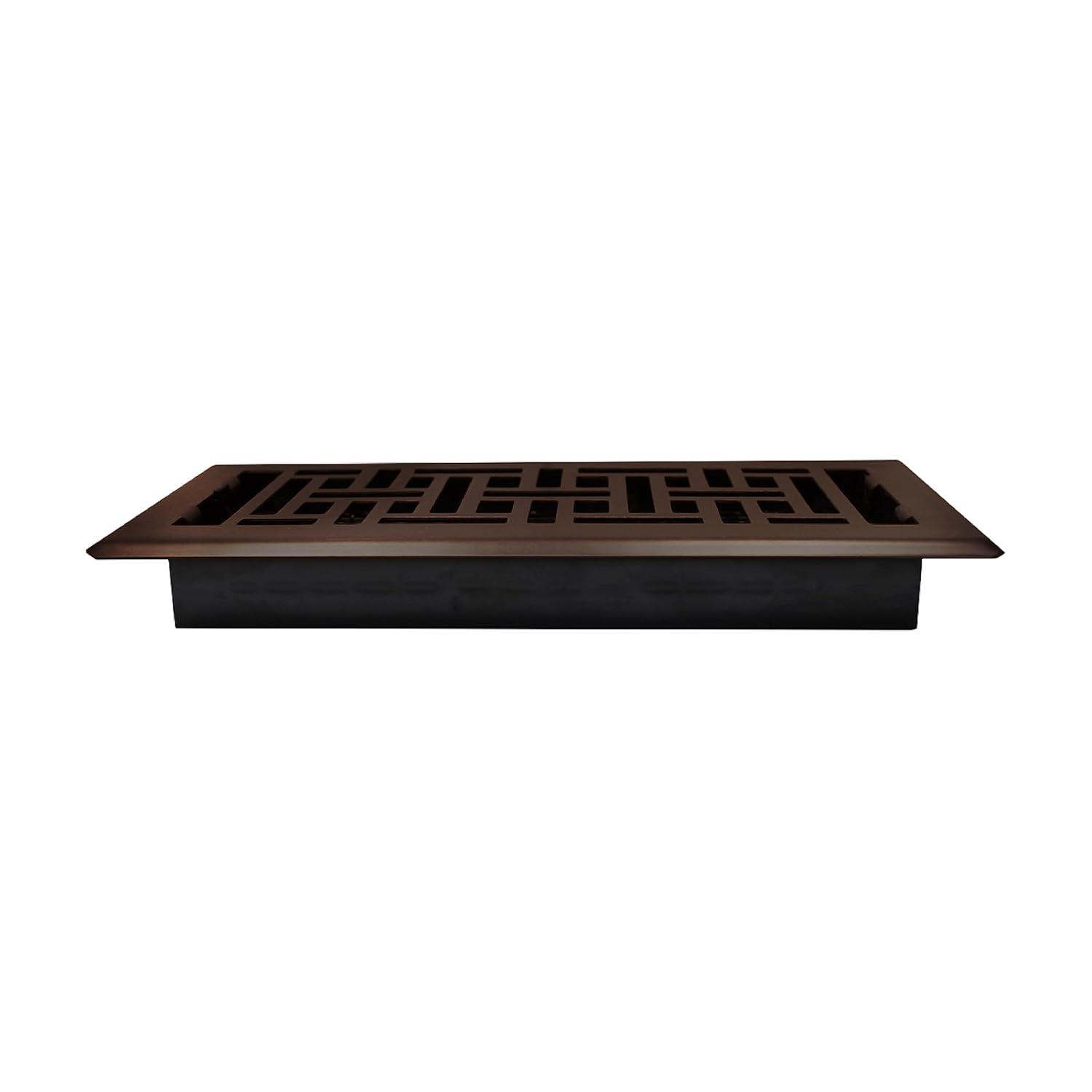 Decor Grates AJH410-RB Oriental Floor Register, 4x10 Inches, Rubbed Bronze Finish