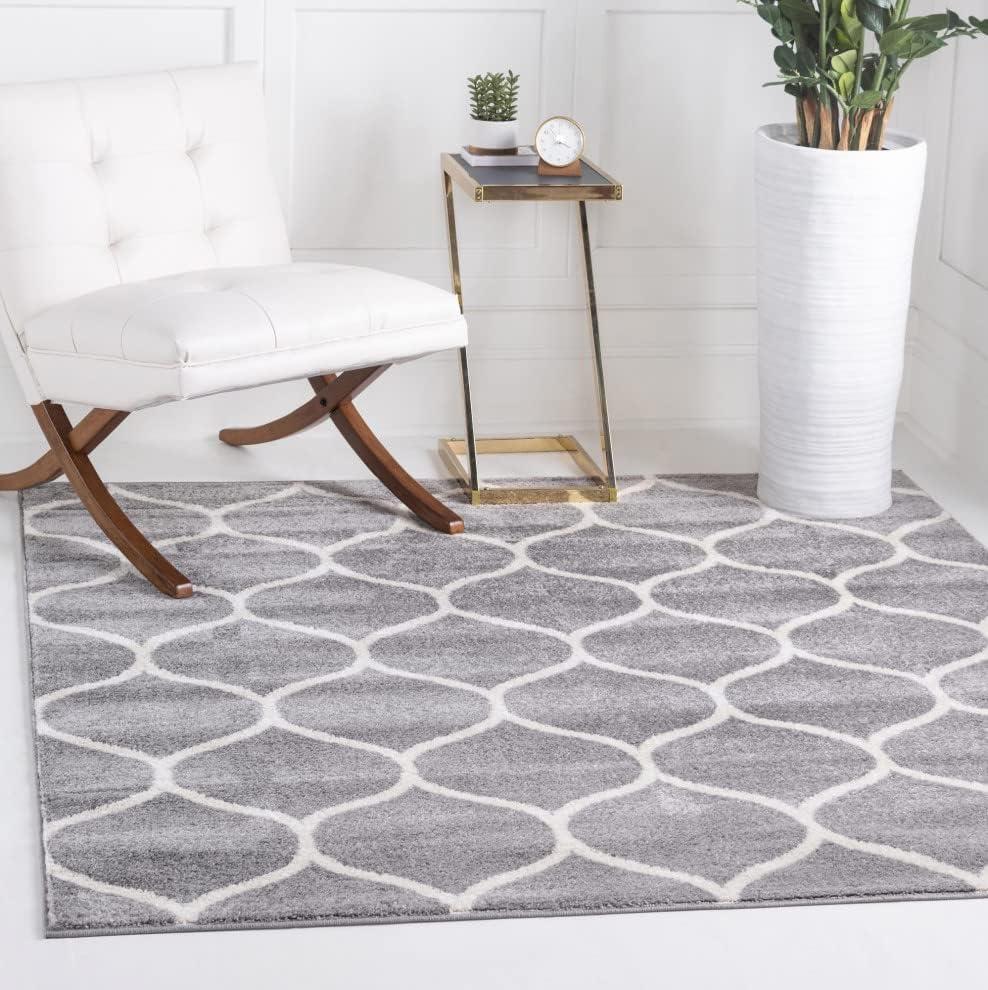 Unique Loom Trellis Frieze Rounded Area Rug