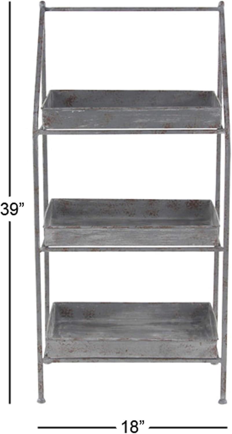 Deco 79 Plantstand, 11" W x 39" H, Gray