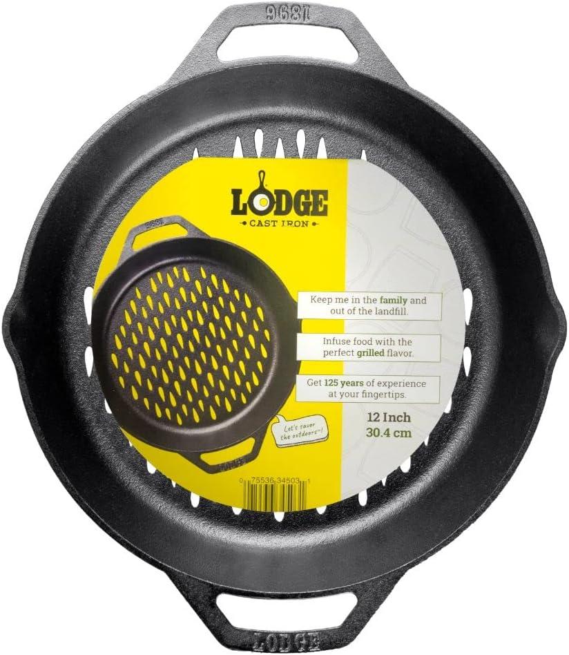 Lodge 12 Inch Dual Handle Grill Basket