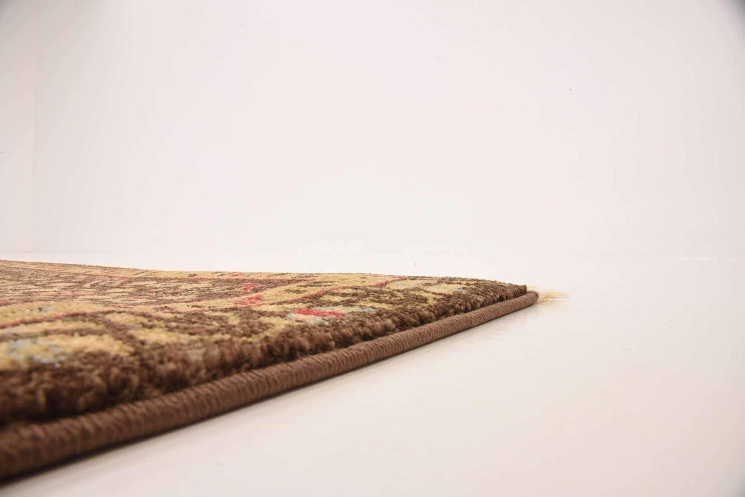 Unique Loom Palace Collection Area Rug (10'Square, Brown/ Light Blue)
