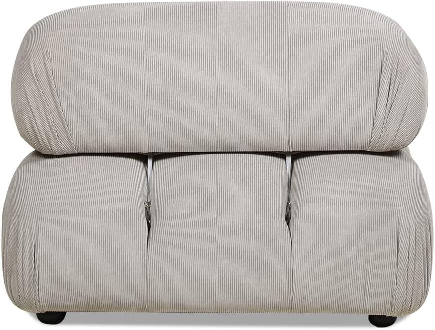 Pebble Gray Corduroy 36" Modular Accent Chair with Wood Frame