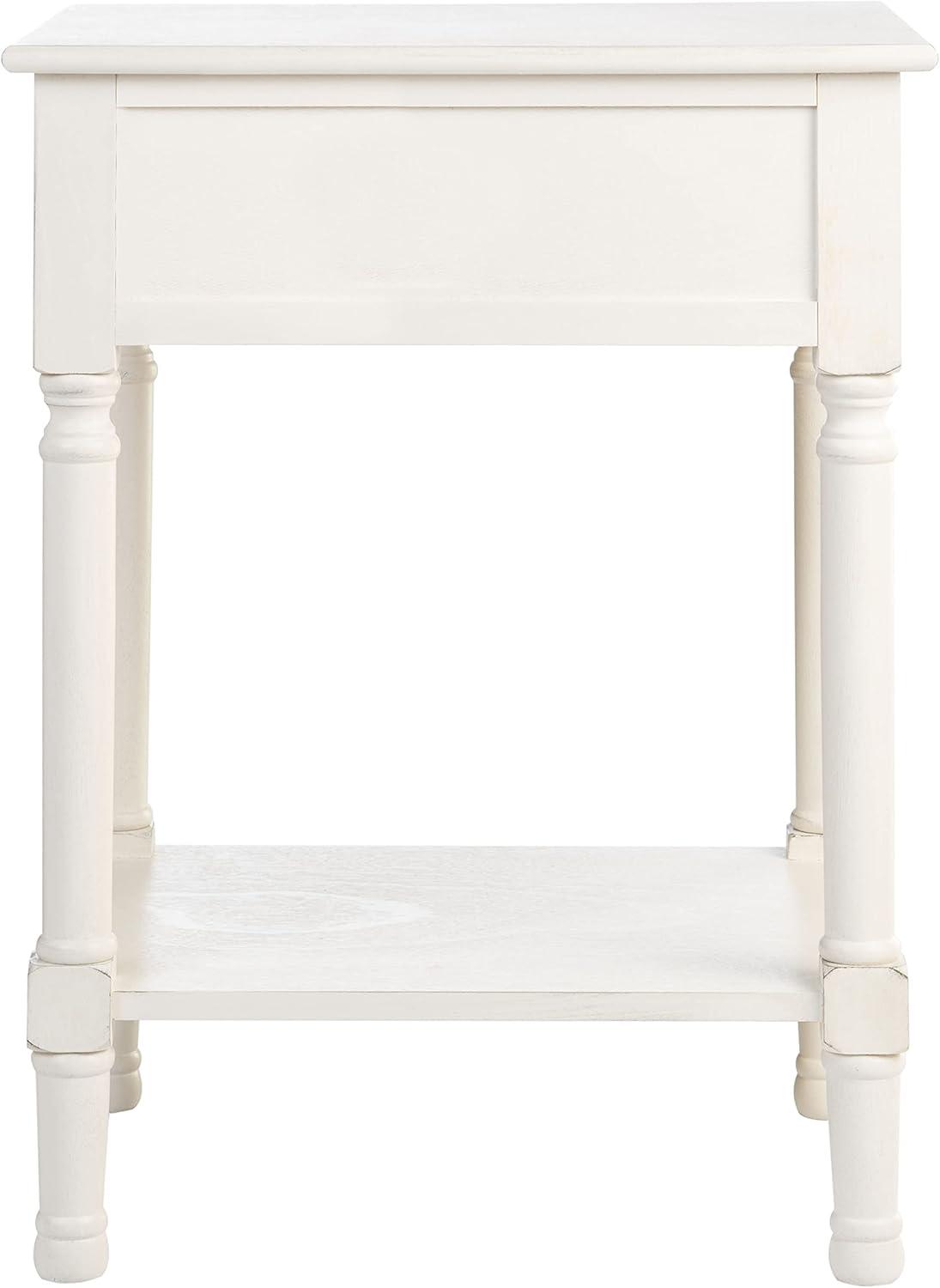 Peyton 1 Drawer Accent Table - Distressed White - Safavieh