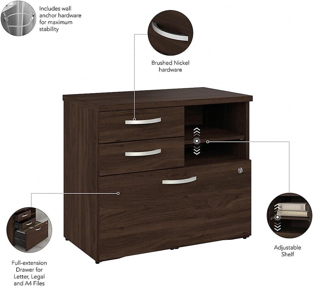 Studio C Office Storage Cabinet with Drawers in Black Walnut - Engineered Wood