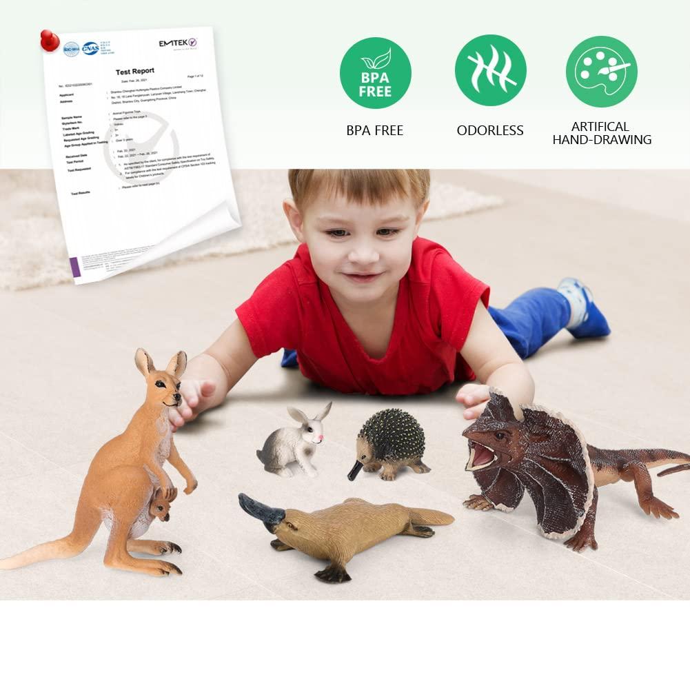 Volnau Animal Toys Figurines 12Pcs Australia Animal Figures Zoo Pack Educational Kangaroo Koala Sets