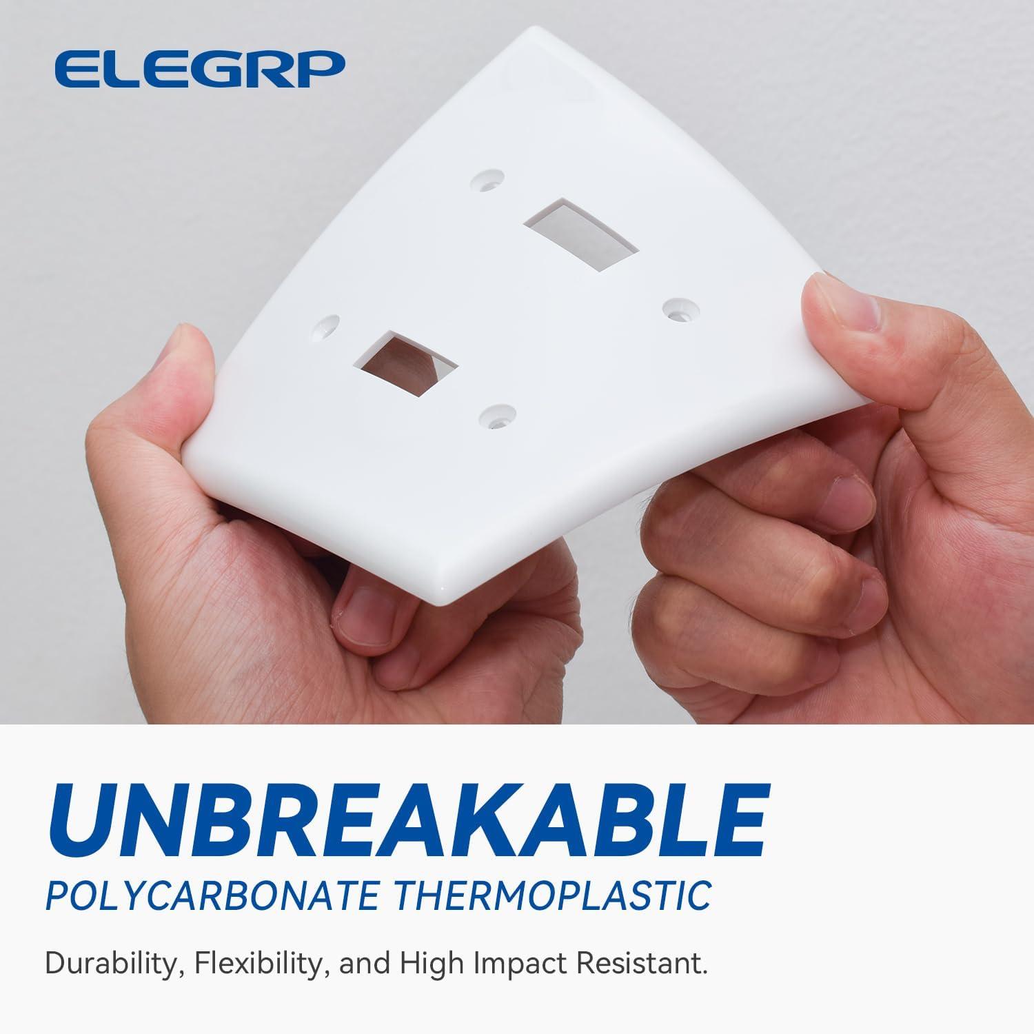 Leviton 2-Gang Plastic Toggle Switch Wall Plate, White