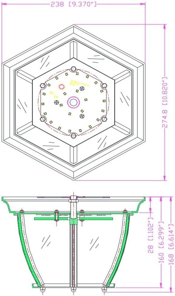 Design House 578518 Canterbury II Integrated LED Outdoor/Indoor Ceiling Light with Clear Glass in Black