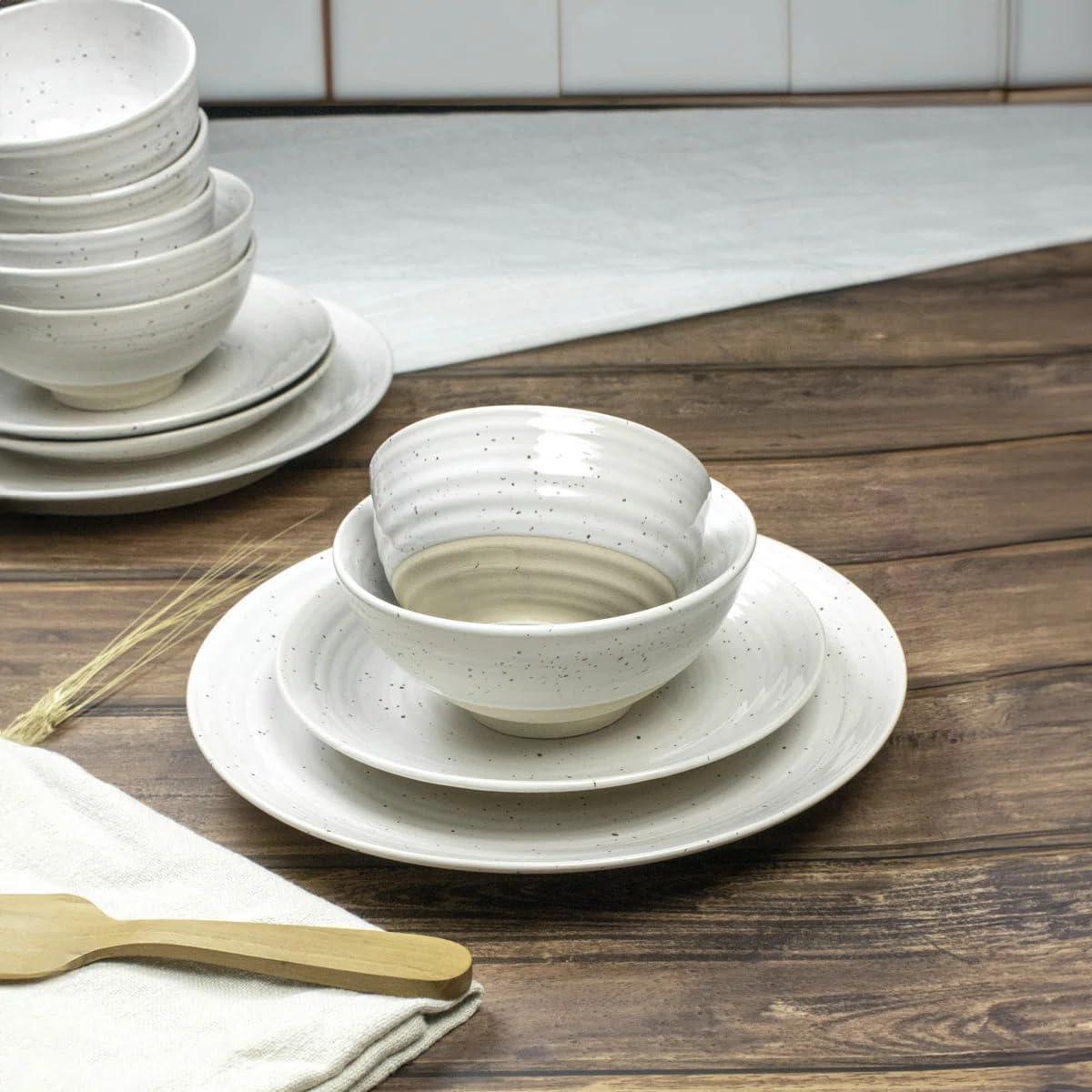 Sango Siterra 16-Piece Rustic White Stoneware Dinnerware Set - Service For 4, Plate & Bowl Set & Reviews | AllModern