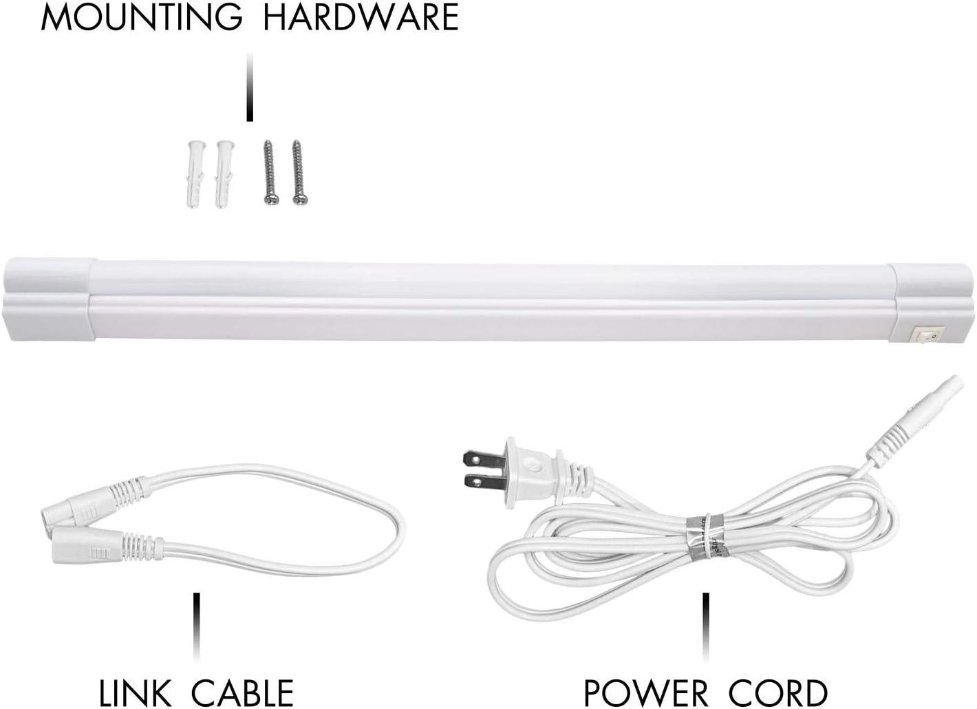 Maxxima 18 in. LED Under Cabinet Light, Linkable, 900 Lumens, 3000K Warm White, White, on/off Switch