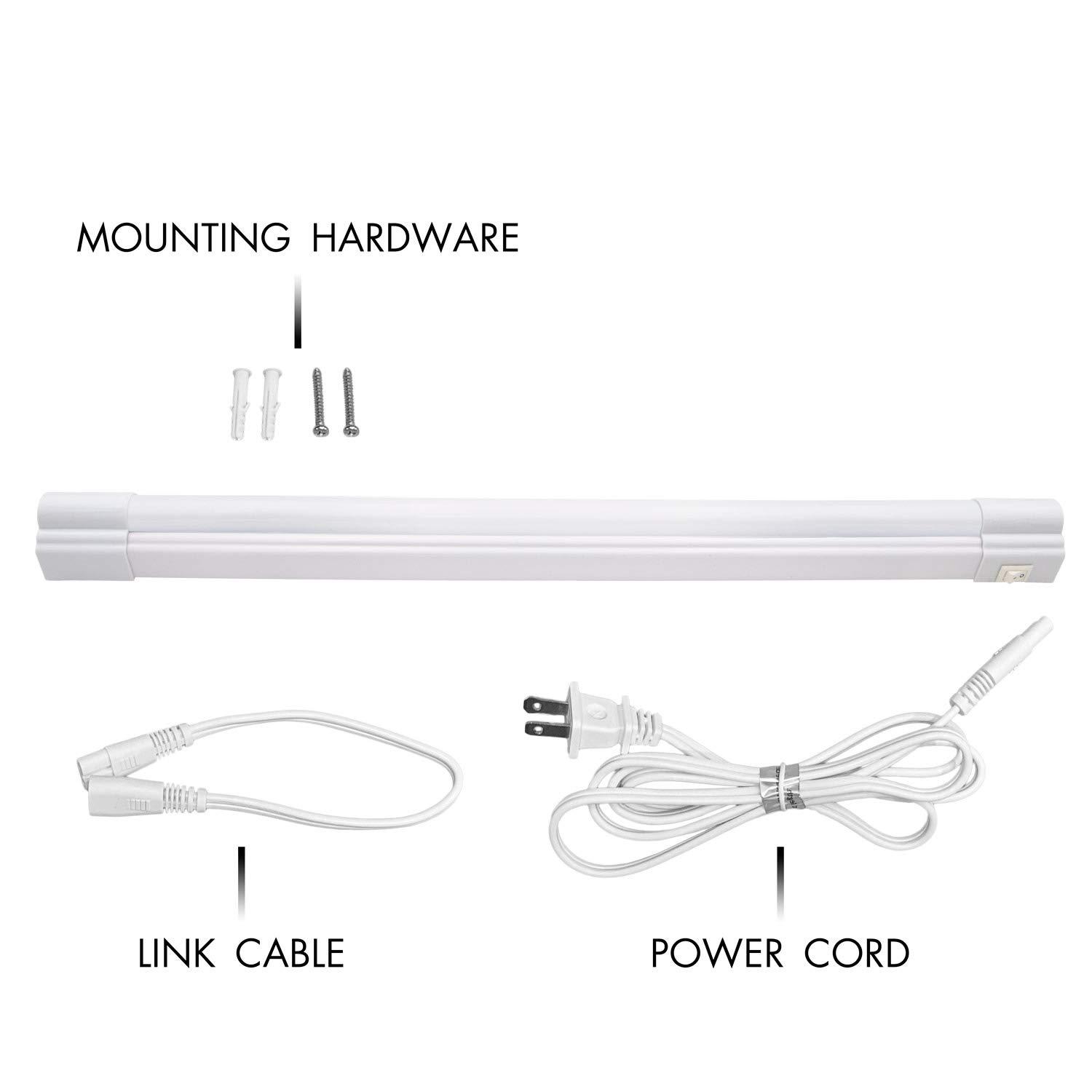 Maxxima 18 inch LED Under Cabinet Light 900 Lumens Warm White 3000K White On Off Switch Plug in