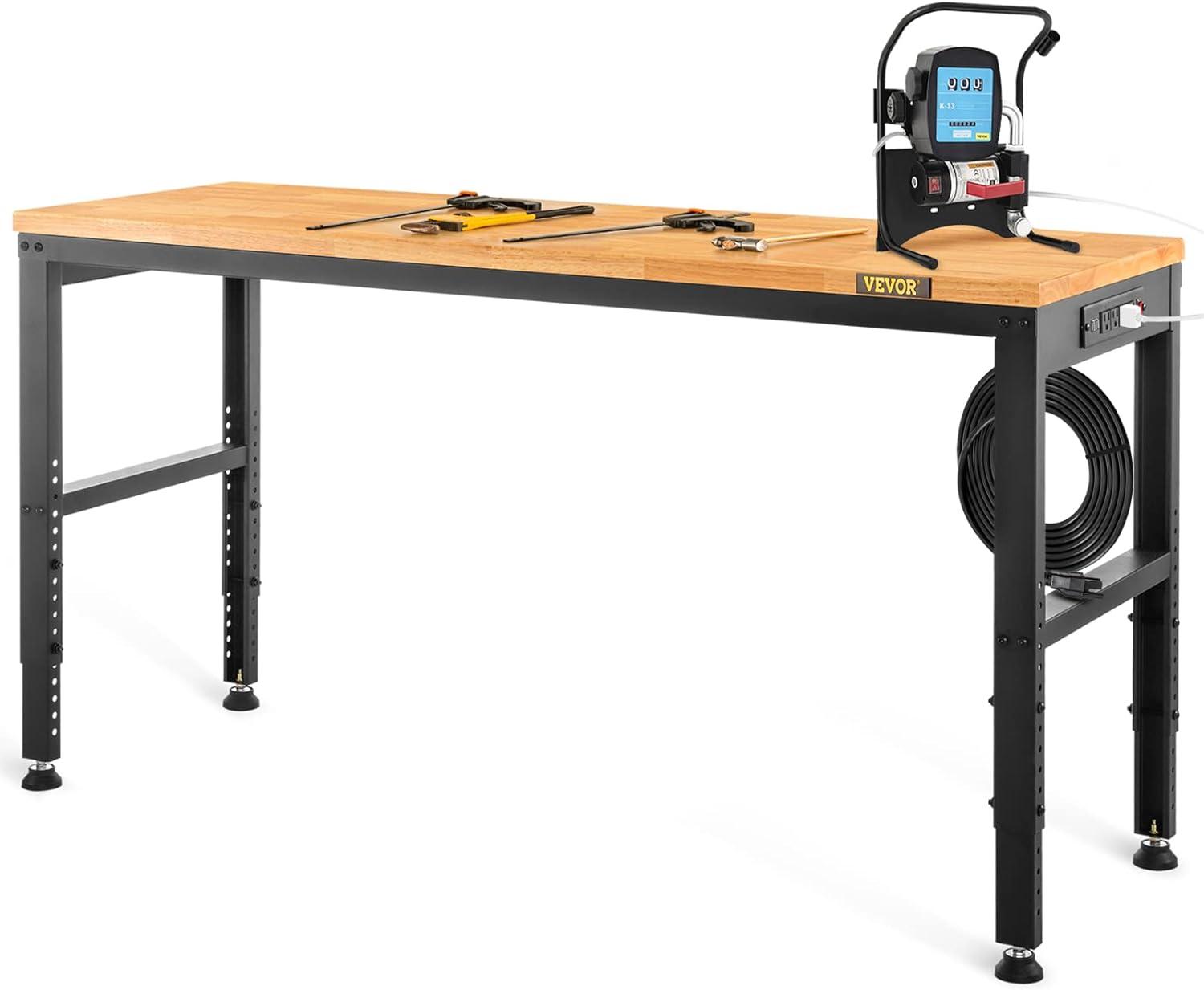 48'' W Wood Top Height-Adjustable Workbench