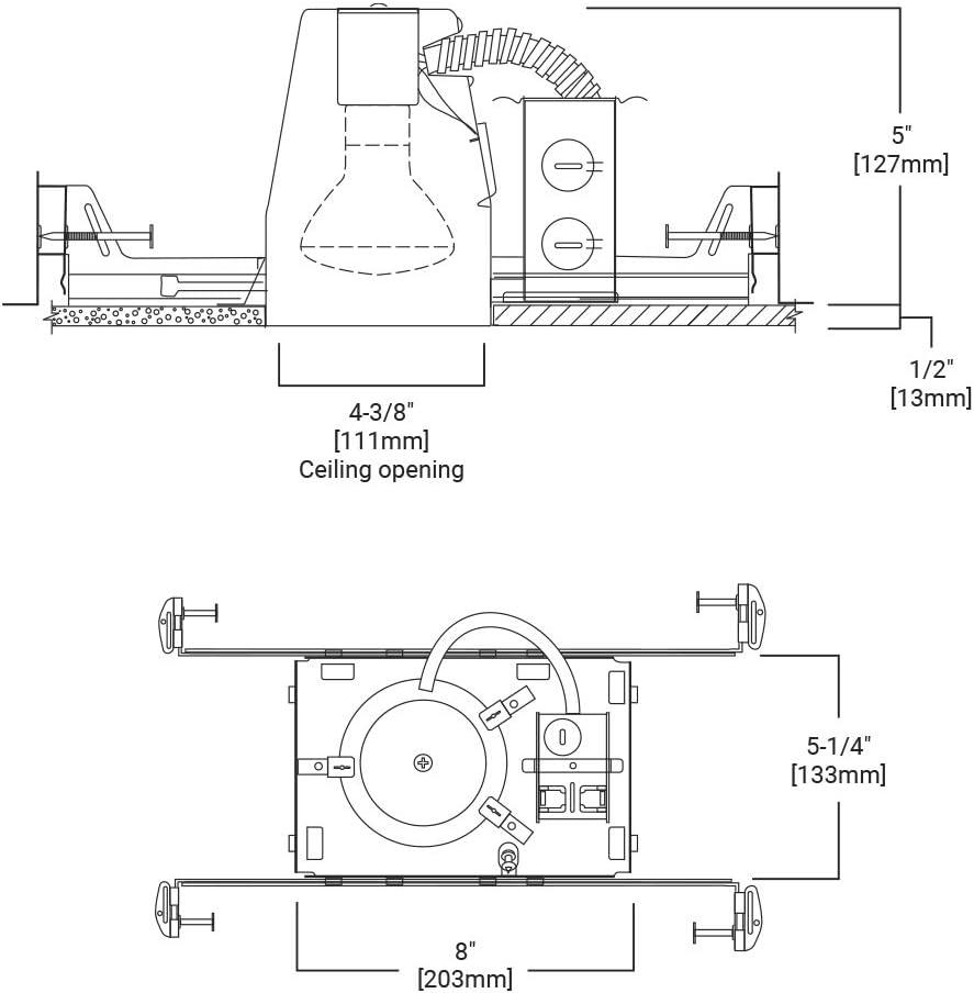 Halo White 4.375 in. W Aluminum Incandescent Recessed Lighting Housing