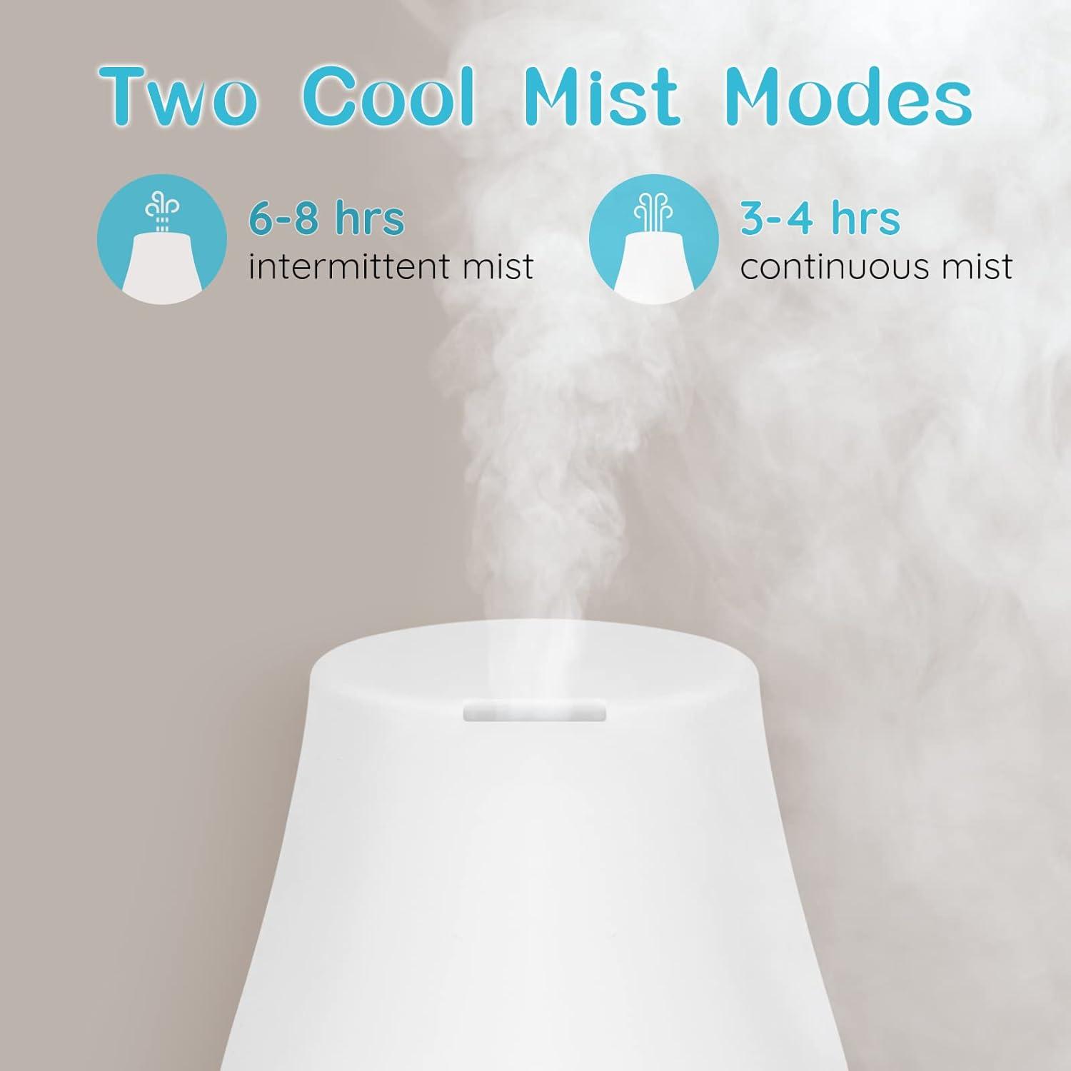 Diffusers,Homeweeks 100ml Colorful Essential Oil Diffuser with Adjustable Mist Mode,Auto Off Aroma Diffuser for Bedroom/Office/Trip