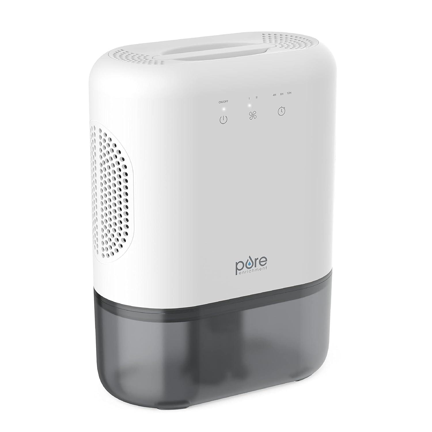 Pure Enrichment Pure Dry Elite Dehumidifier White: Small Room & Bathroom, 20 Oz/Day, Auto Shut-Off, 100-300 Sq. Ft.