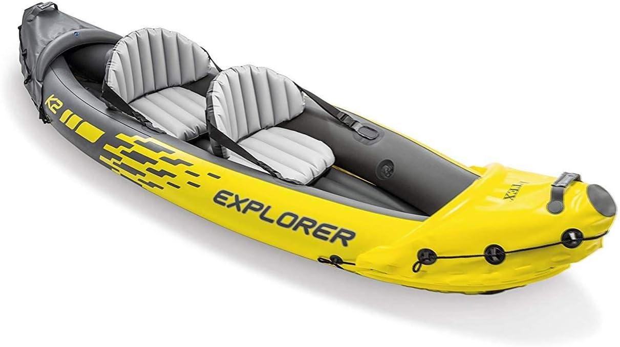Intex 2-Person Inflatable Kayak w/ Oars & Air Pump & 4 Person Boat w/ Oars &Pump