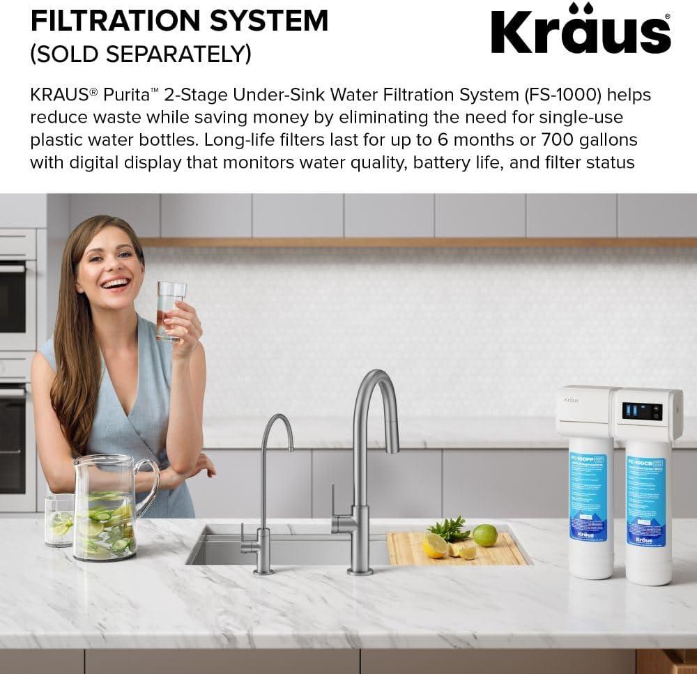 KRAUS Oletto Single Handle Drinking Water Filter Faucet for Reverse Osmosis