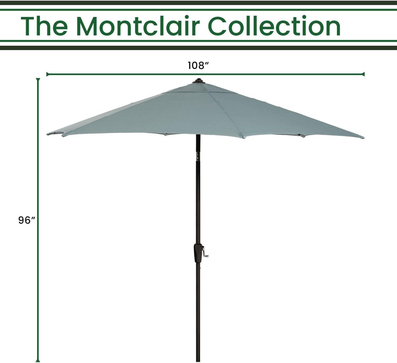 Hanover Montclair 9-Piece High-Dining Set in Ocean Blue with 8 Counter-Height Swivel Chairs and 60-Inch Square Table