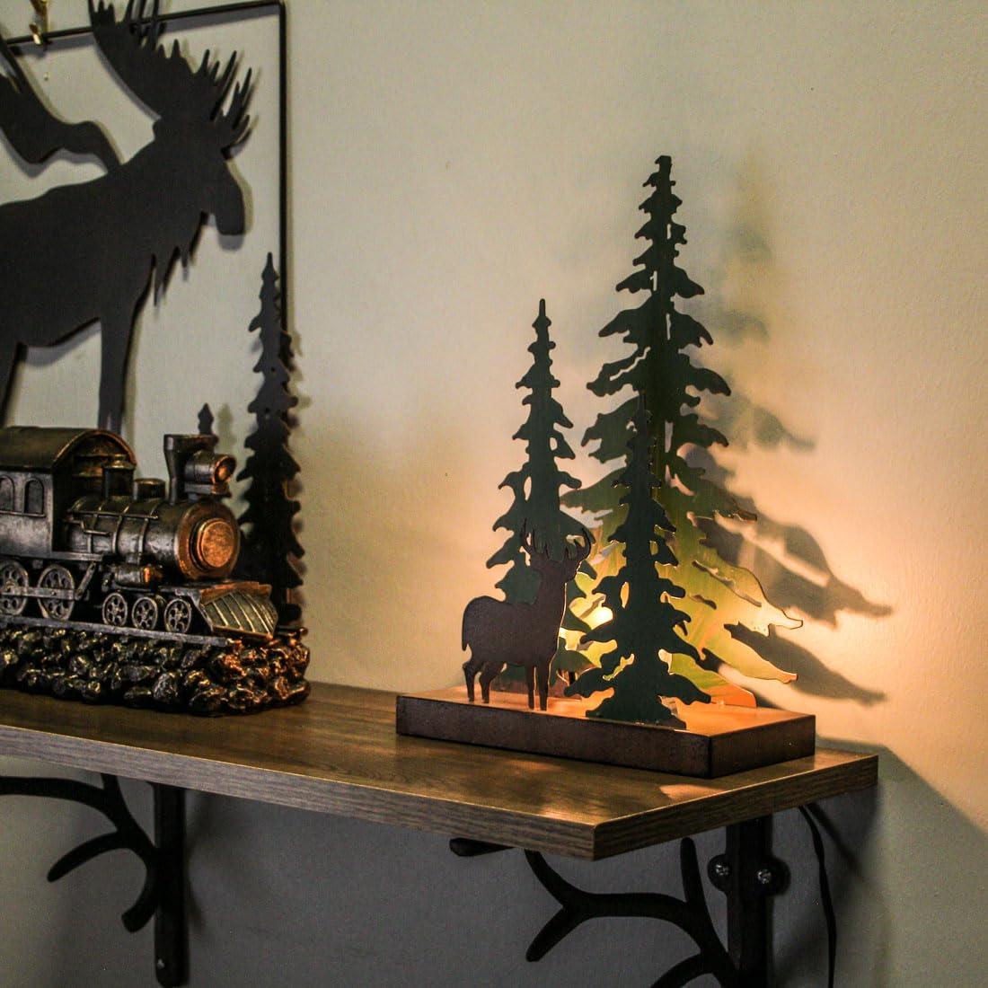Millwood Pines Rustic Metal Rude Bigfoot In Forest Accent Lamp Decorative Sasquatch Home Decor