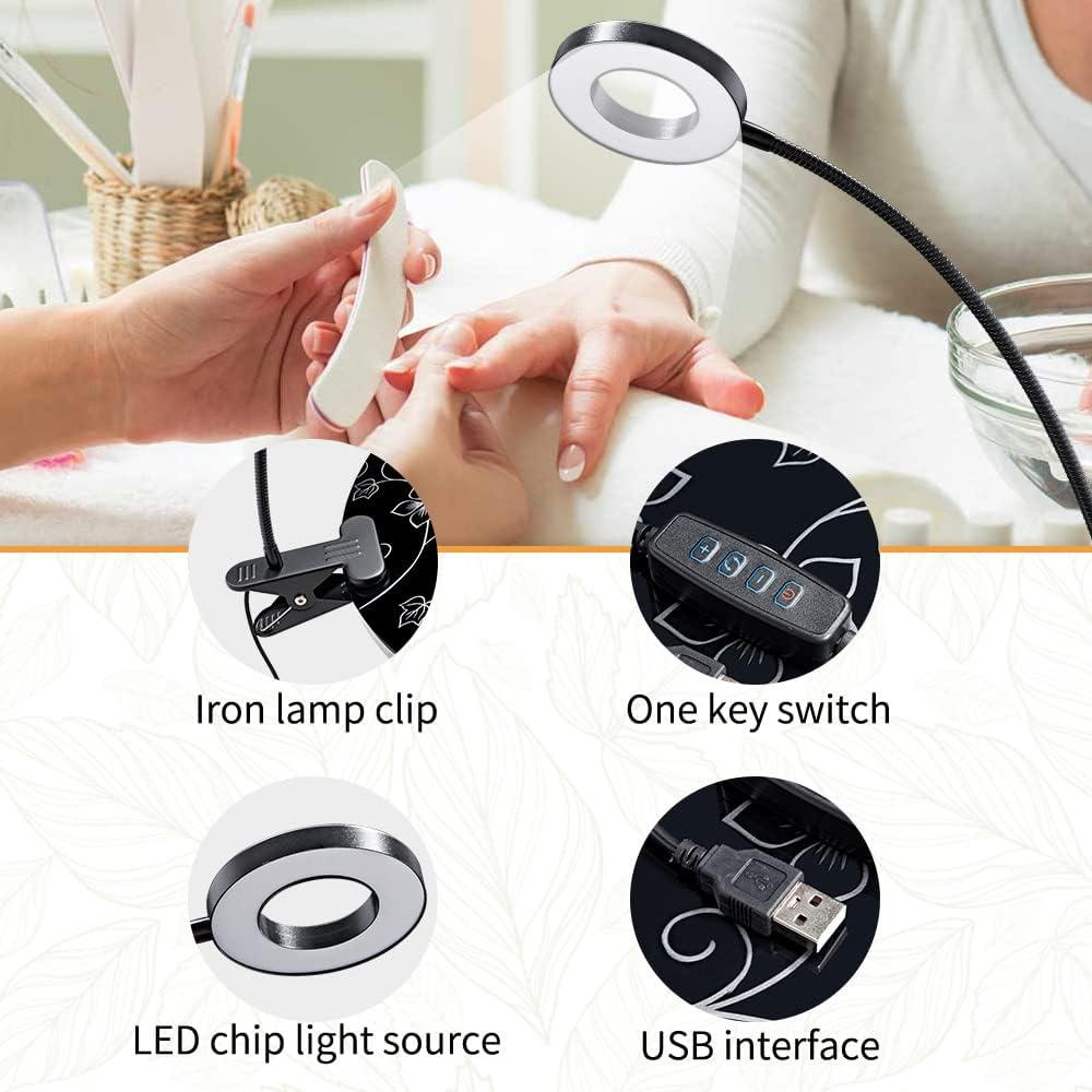 Nail Desk Portable Manicure Table, Professional Nail Table with USB-plug LED Table Lamp, Sponge Pillow, Electric Dust Collector, Carrying Bag, Black