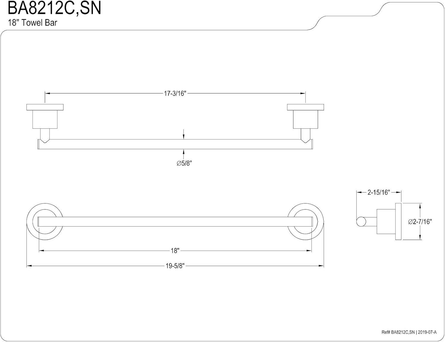 Kingston Brass Concord 18-Inch Towel Bar