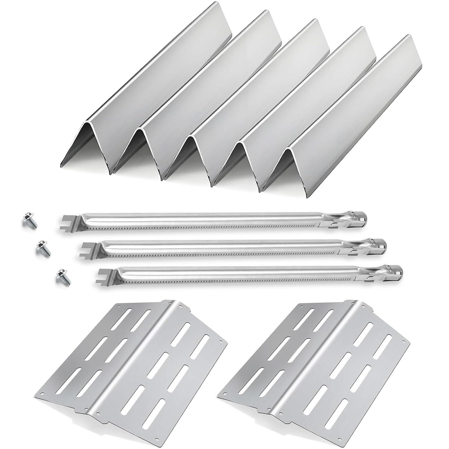 62752 7620 7622 Grill Replacement Parts for Weber Genesis E310 E320 E330 S310 S320 S330 EP310 EP320 EP330, 17.5" Flavorizer Bars, 19.5" Burner, 13 1/4" Heat Deflectors