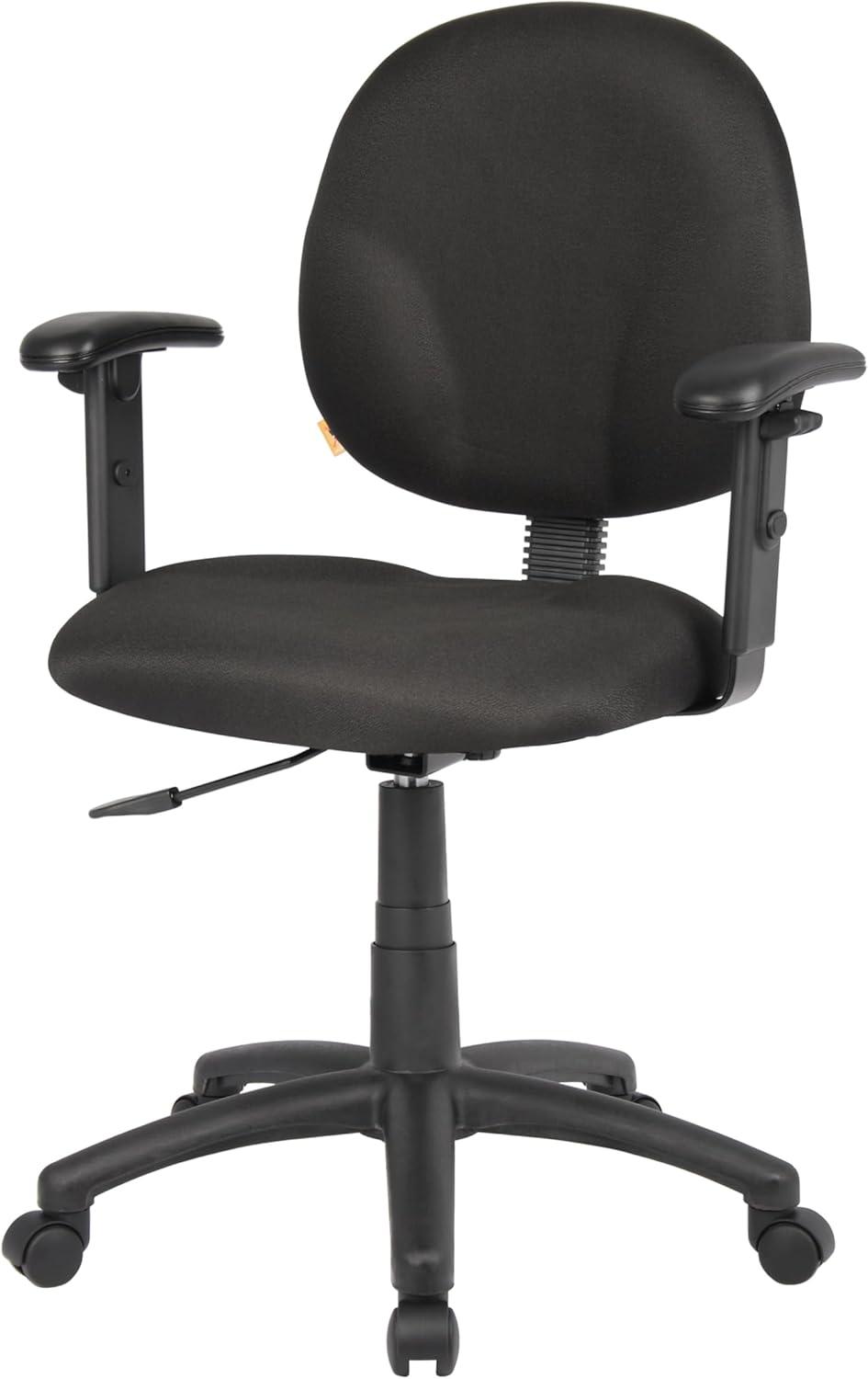 Black Adjustable Ergonomic Task Chair with Fabric Upholstery
