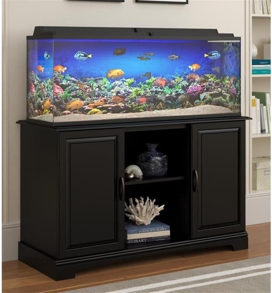Flipper by Ollie & Hutch Harbor 50 - 75 Gallon Aquarium or Terrarium Tank Stand, Black