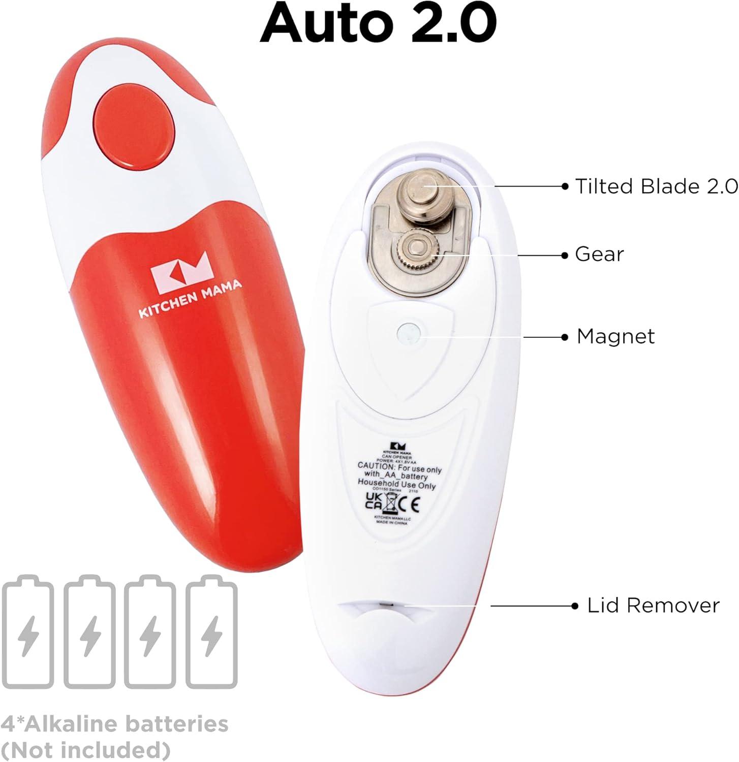 Red and White Battery Operated Electric Can Opener