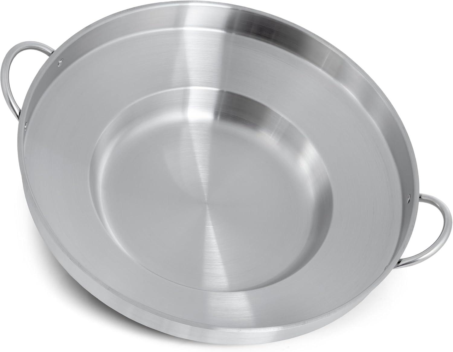 Maxam KTCOM22 22 in. Large Mexican Style Stainless Steel Wok