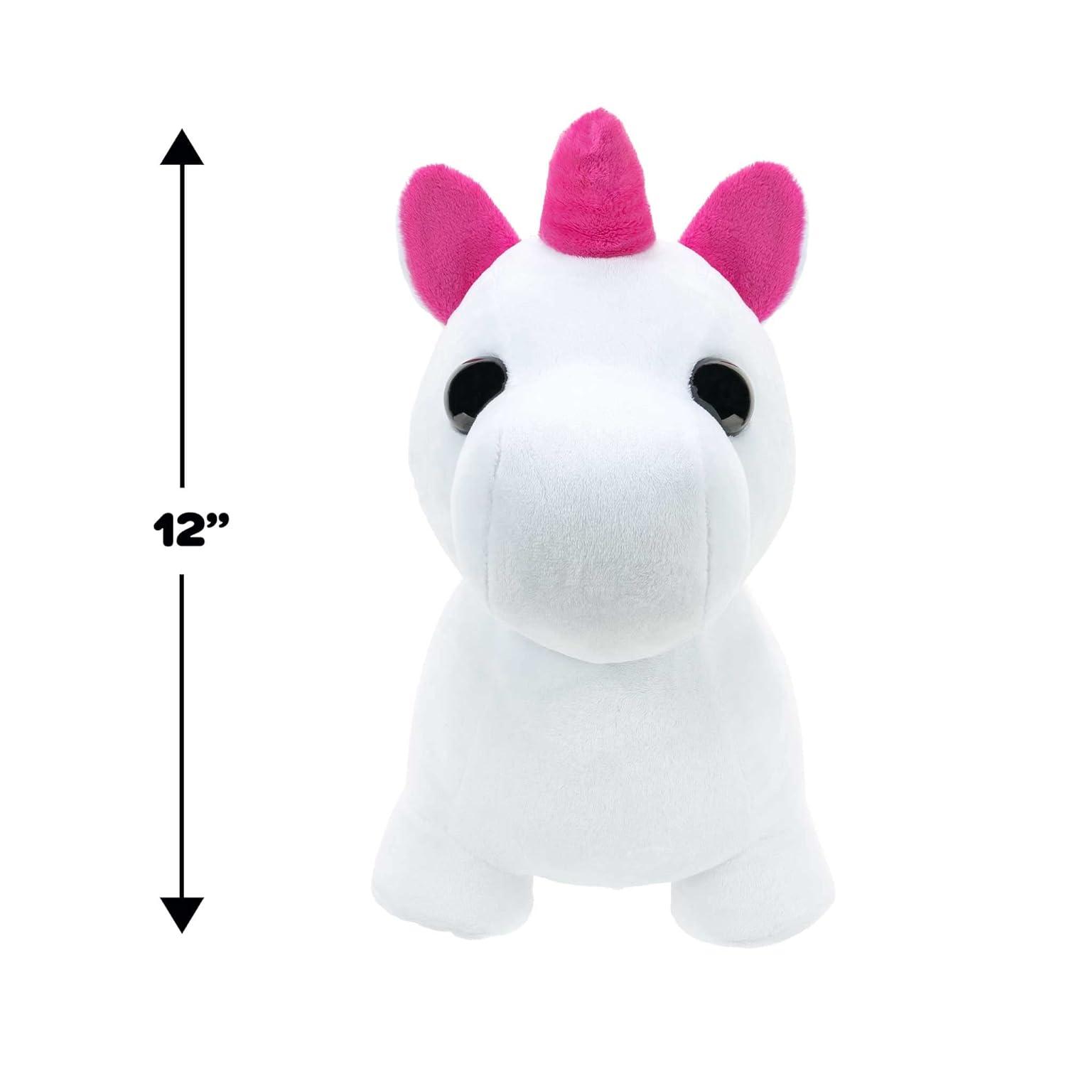 White and Pink Light-Up Plush Unicorn Toy