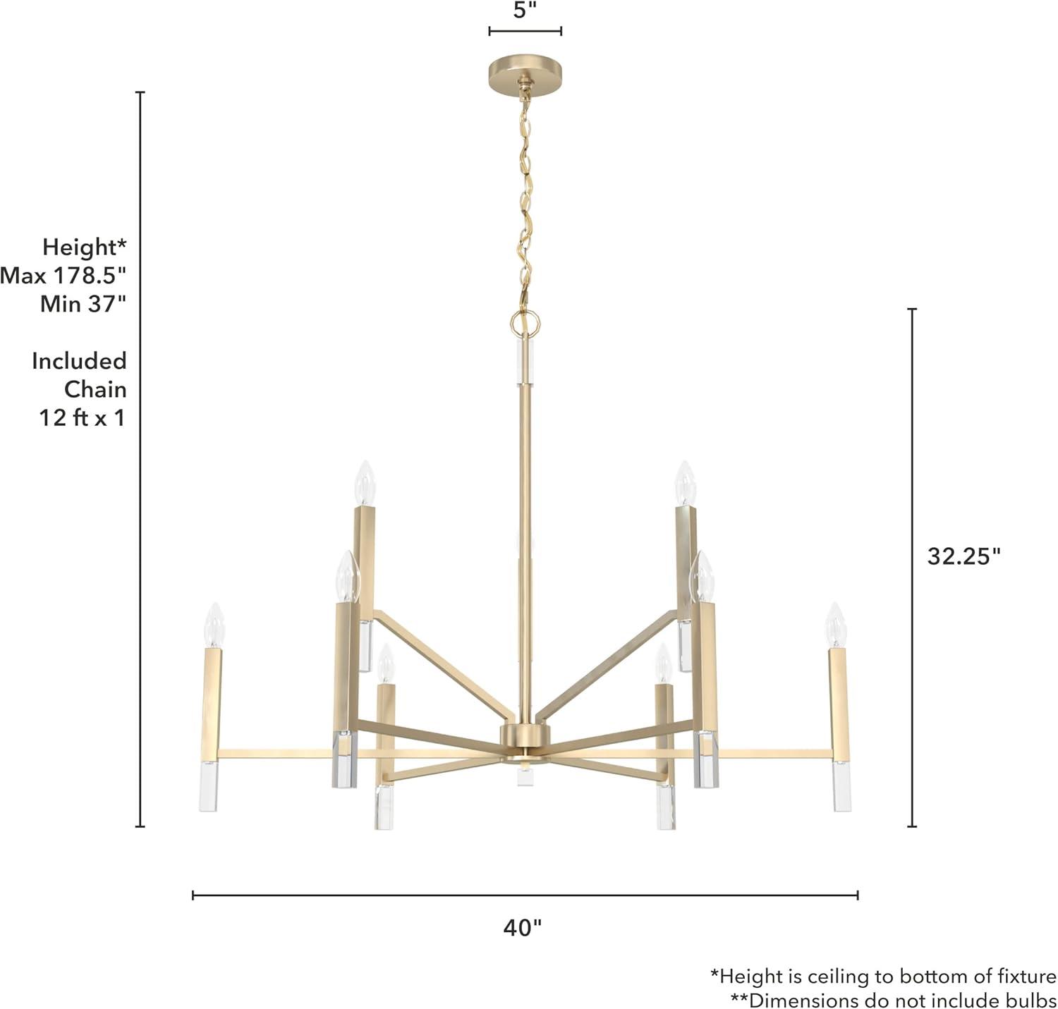 19521-Hunter Fans-Sunjai - 9 Light 2-Tier Chandelier In Formal Style-32.25 Inches Tall and 40 Inches Wide-Alturas Gold Finish    -Traditional