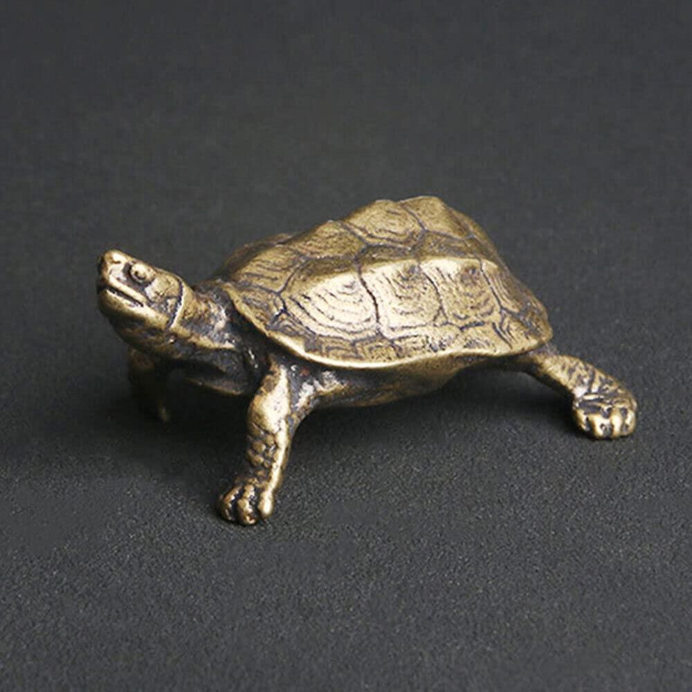 TEAMWILL 1PC Brass Vintage Turtle Figurine Statue Home Ornaments Animal Figurines Gift US