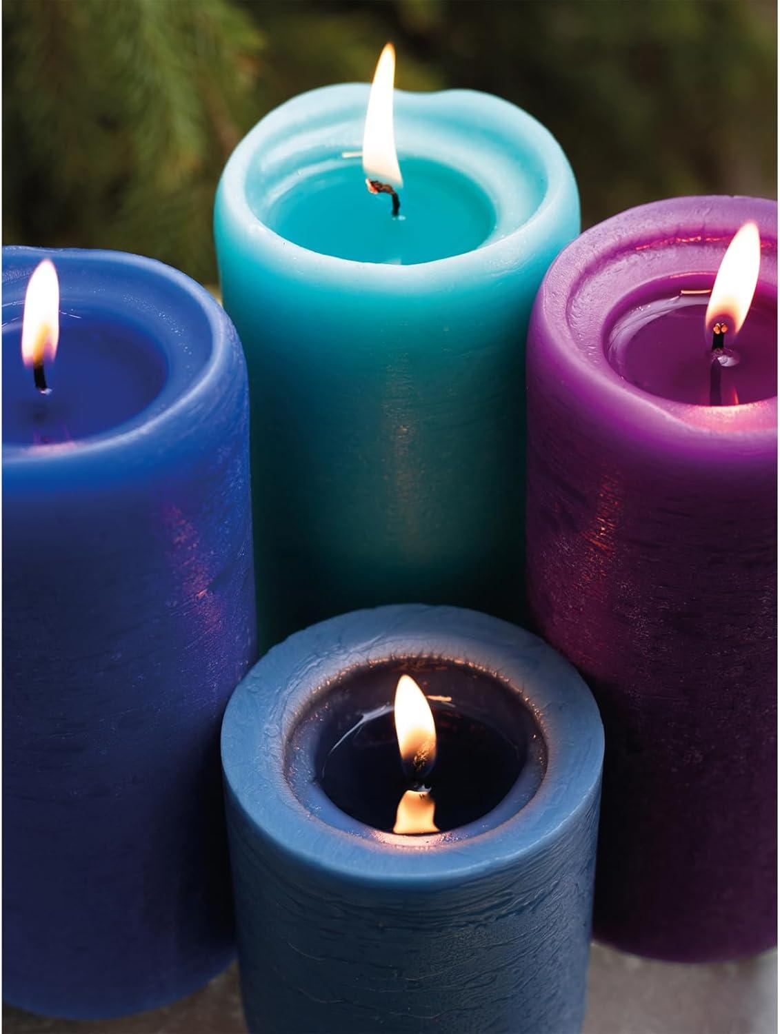 CANDWAX 3x3 Pillar Candle Set of 3 - Decorative Candles Unscented and No Drip Candles - Ideal as Wedding Candles or Large Candles for Home Interior - Ivory Candles Pillar 3x3