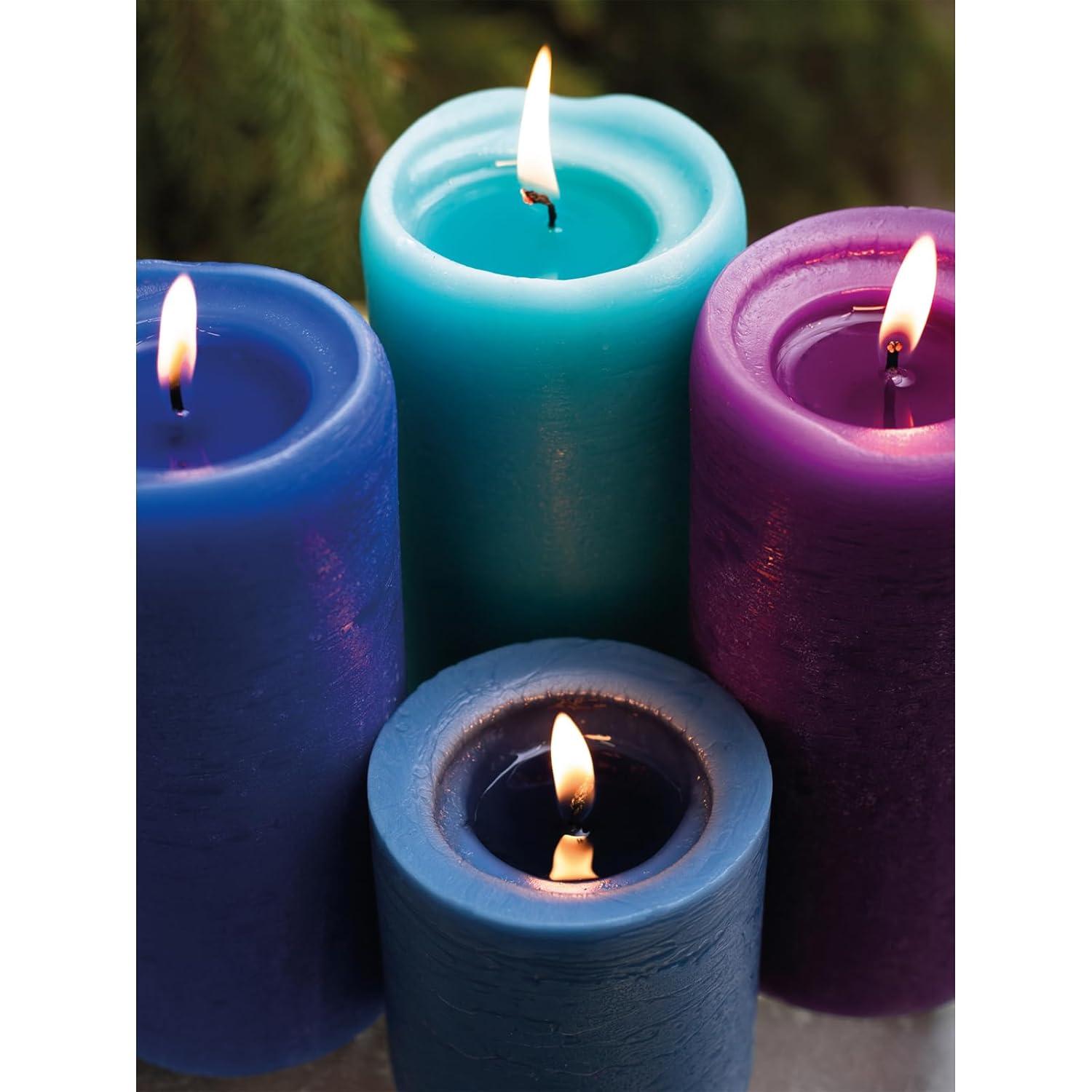 CANDWAX 3x3 Pillar Candle Set of 3 - Decorative Candles Unscented and No Drip Candles - Ideal as Wedding Candles or Large Candles for Home Interior - Ivory Candles Pillar 3x3