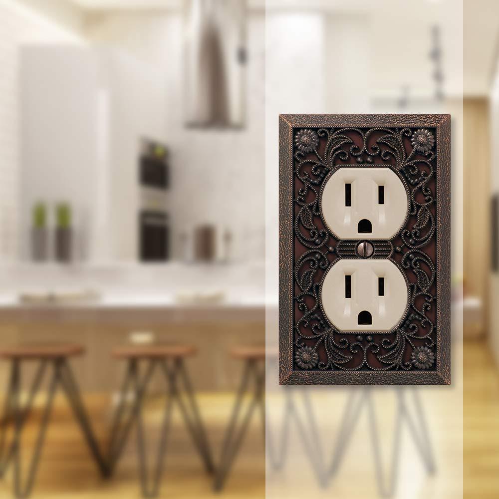 AmerTac Filigree No Subject 1 - Gang Duplex Outlet Standard Wall Plate